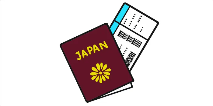 パスポートと航空券のイラスト