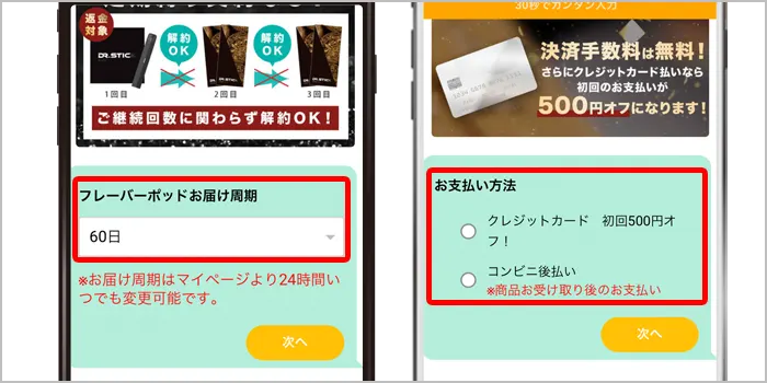 ドクタースティックタイプX公式サイトで申し込みする流れ6