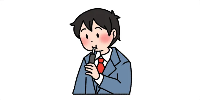 加熱式タバコを吸っている男性のイラスト