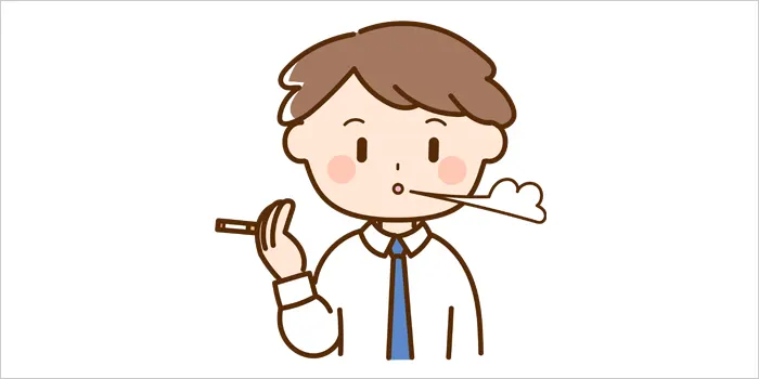 紙巻きタバコを吸っている男性のイラスト