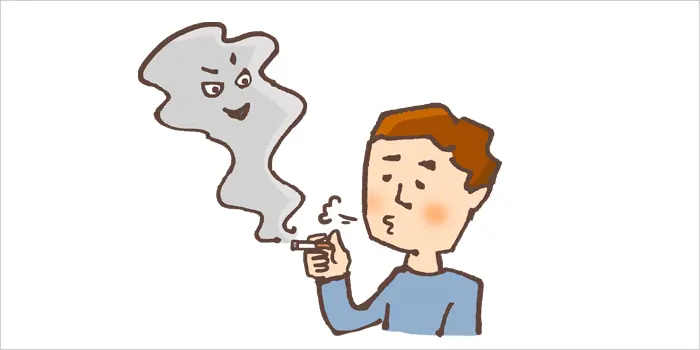 タバコを吸っている男性のイラスト