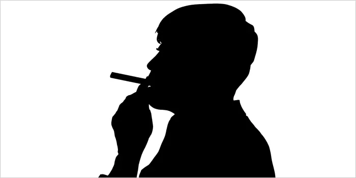 喫煙者のシルエット画像