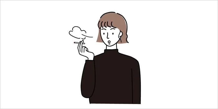 タバコを吸っている女性のイラスト