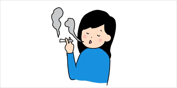 リトルシガーを吸っている女性のイラスト