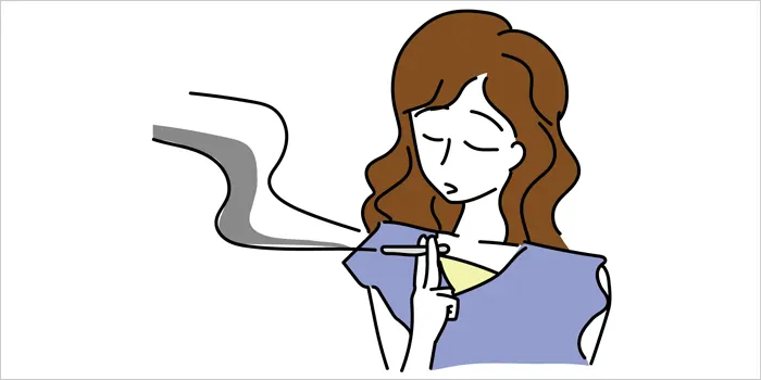 リトルシガーを吸っている女性のイラスト