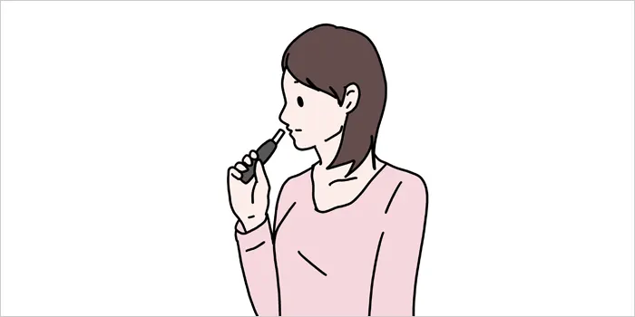加熱式タバコを吸っている女性のイラスト