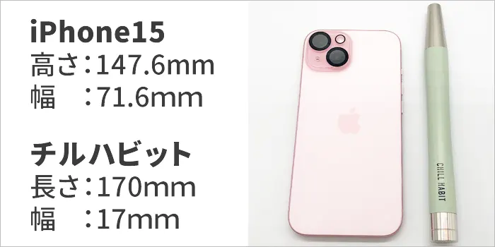 チルハビットとiPhone15の比較