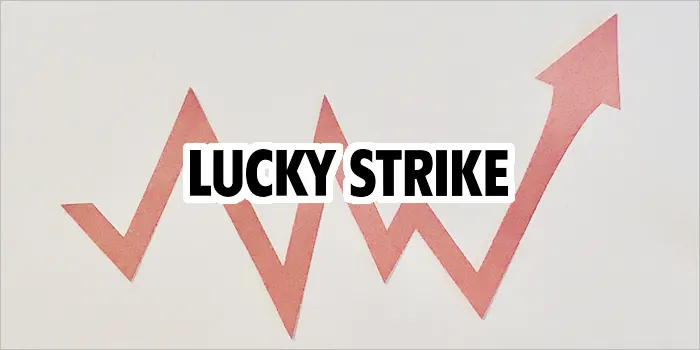 ラッキーストライクの文字と上向きの矢印