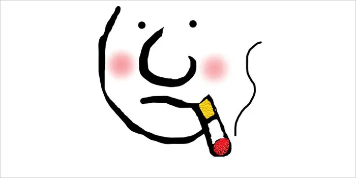 タバコを咥えている男性のイラスト