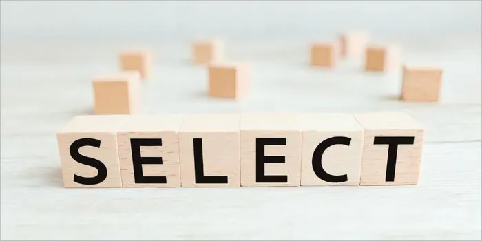 セレクトの文字が書かれたブロック