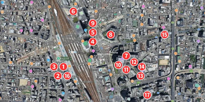 名古屋駅と周辺の喫煙所マップ