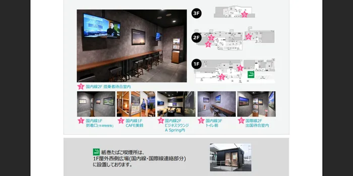 函館空港の喫煙所一覧