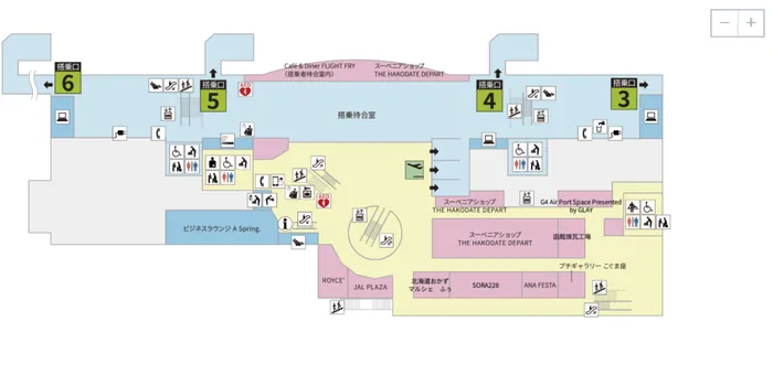 国内線ターミナル2Fのマップ