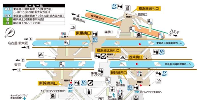 新横浜駅の新幹線改札内の喫煙所