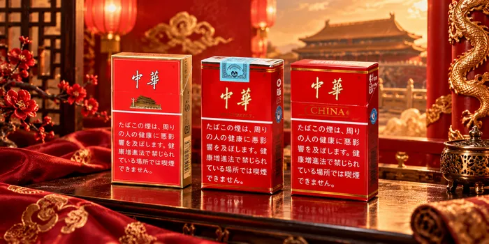 中国風の背景と中華のタバコ