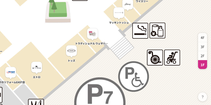 イーストゾーンのP7立体駐車場近く