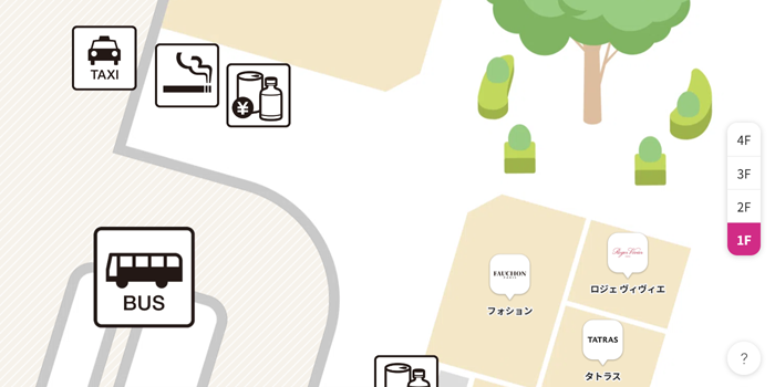ウエストゾーンのバス乗り場近く