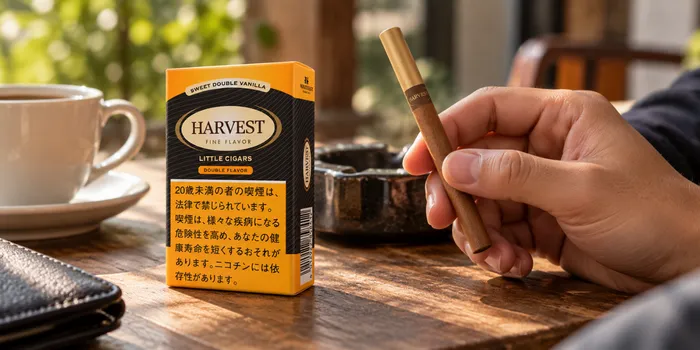 ハーベストと喫煙者の手