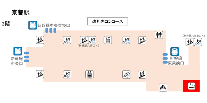 【最新】京都駅の新幹線改札内の喫煙所