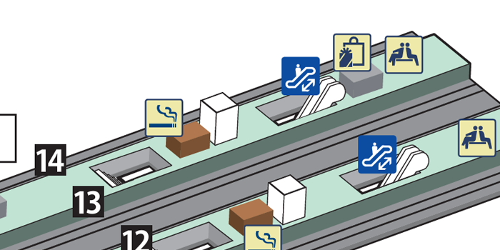 13・14番線ホームの5号車付近