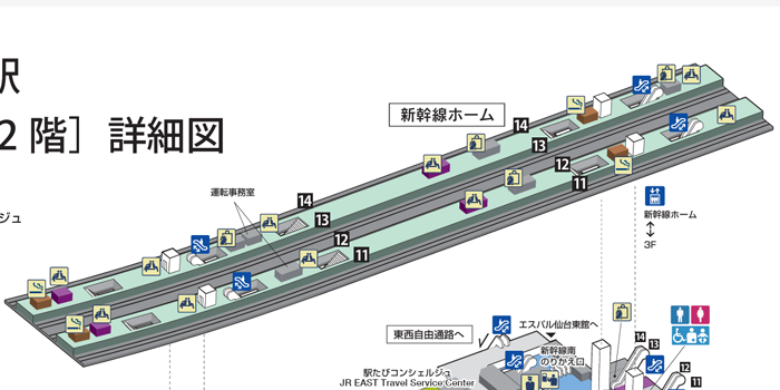 【最新】仙台駅の新幹線ホームの喫煙所