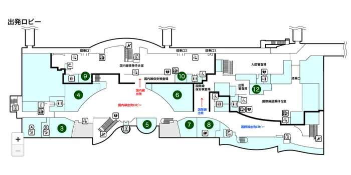 高松空港のフロアマップ