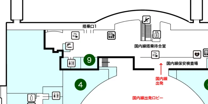 高松空港のフロアマップ