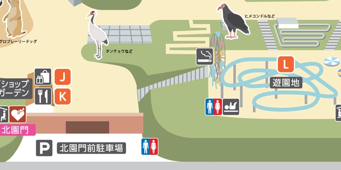 北園・遊園地の観覧車裏