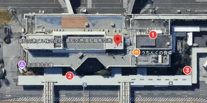 高知空港の喫煙所マップ