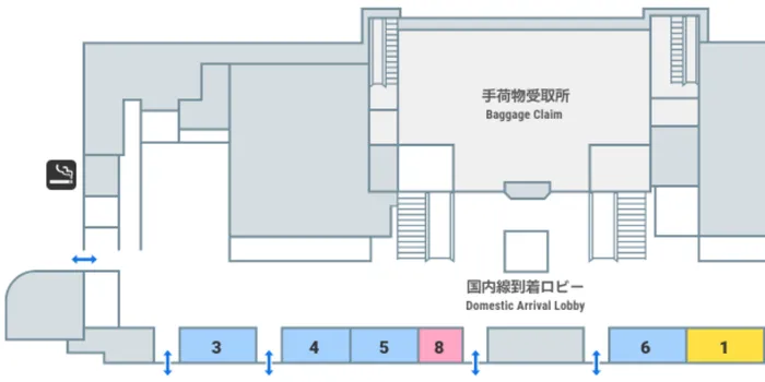 ターミナルビル東側|ジェットスターカウンター側