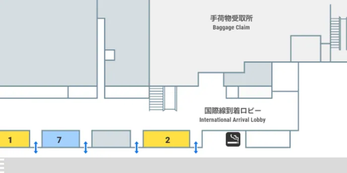 国際線到着ロビー|出入口側
