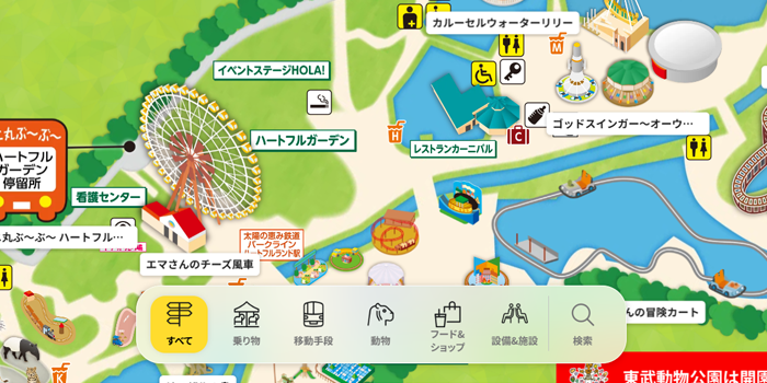 ハートフルガーデンのイベントステージHOLA付近