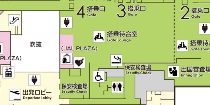 徳島空港の3階フロアマップ