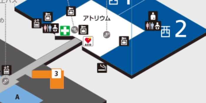 西展示棟1階のフードコート