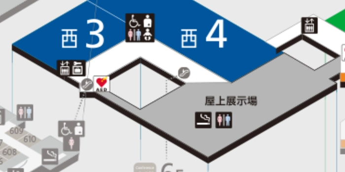 西展示棟4階の屋外展示場